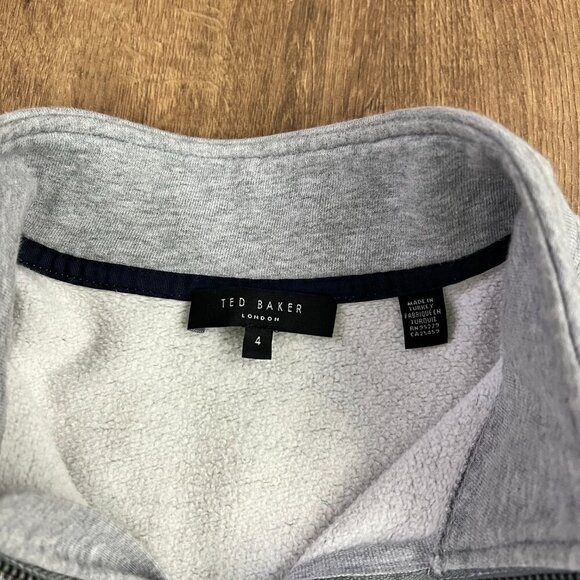 Ted Baker Men’s Gray Kilburn Half Zip Sweatshirt Sz L - Picture 8 of 14